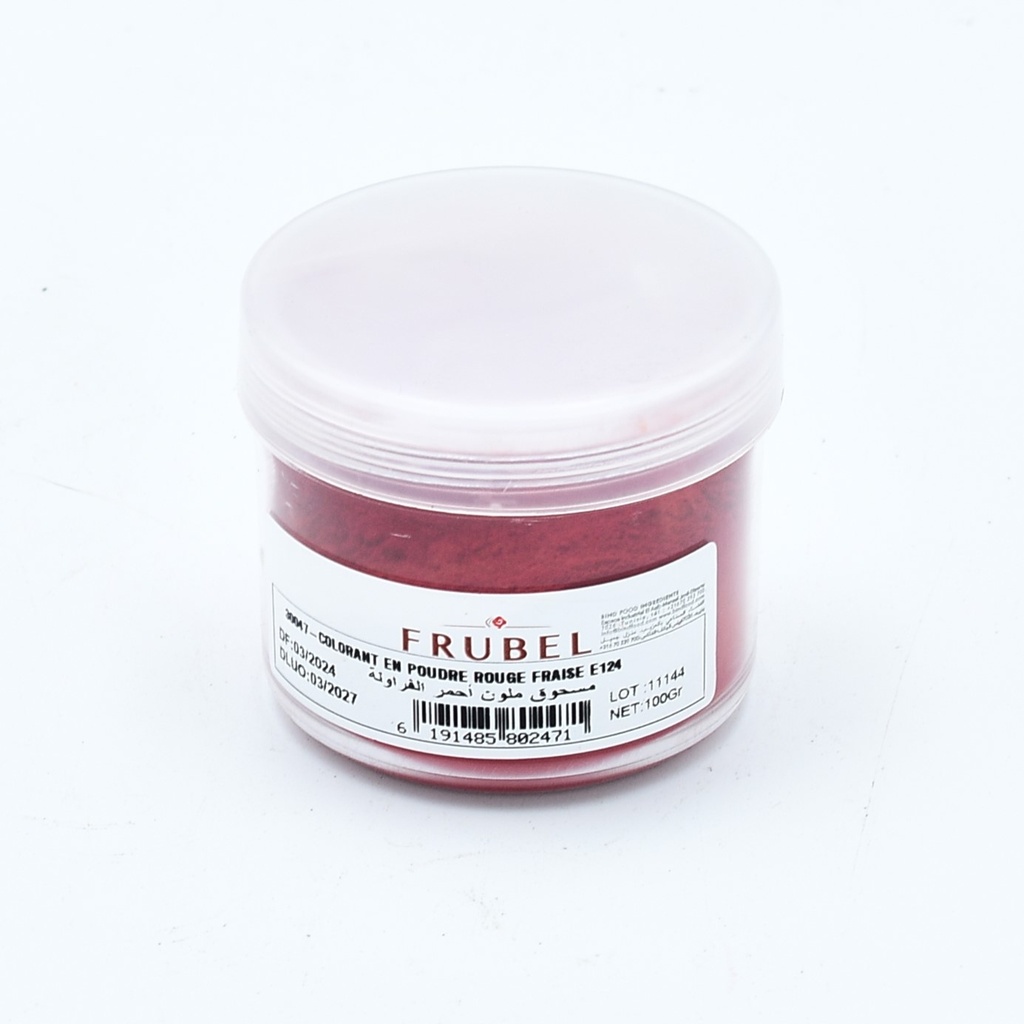 Colorant poudre rouge fraise 100 gr FRUBEL