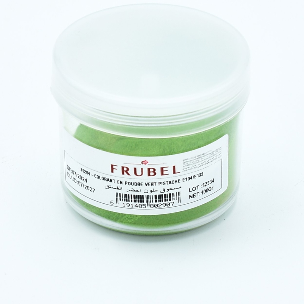 Colorant poudre vert pistache 100gr FRUBEL