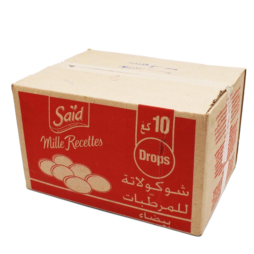 Chocolat couverture Blanche Drops Said 10kg